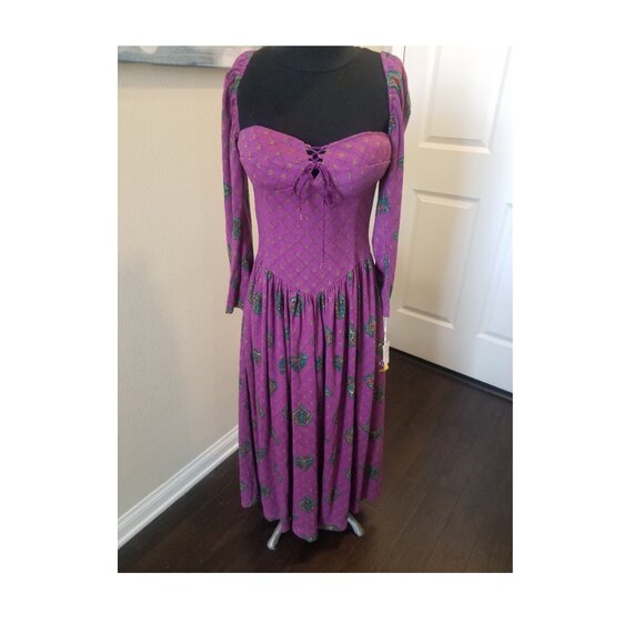 NWT Vintage Claudine Bueche  bustier top basque waist maxi floral  *Rare* sz 8 - Picture 10 of 10